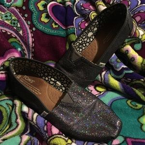 Toms holographic glitter shoes size 8M